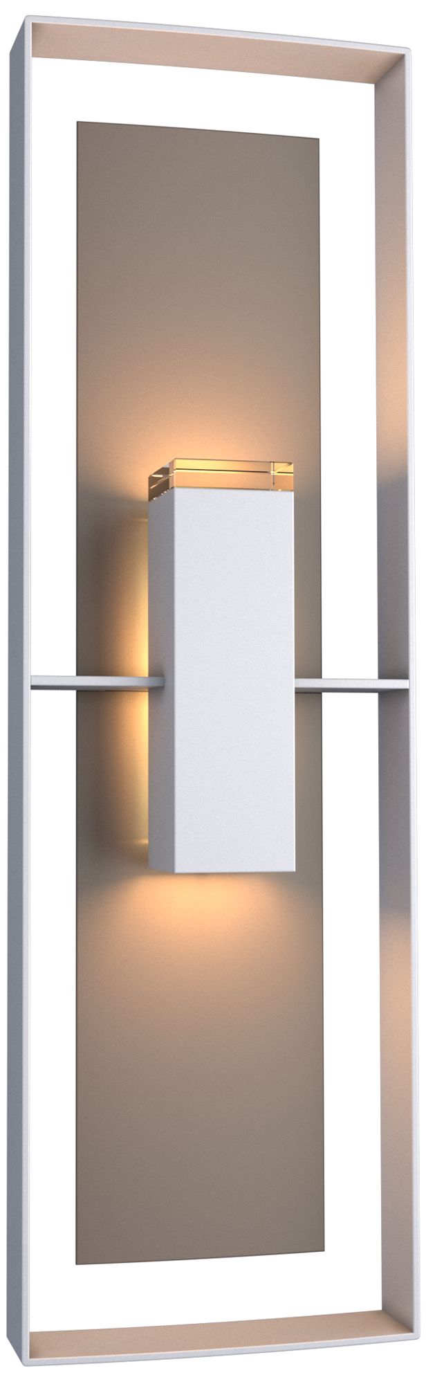 Shadow Box Tall Outdoor Sconce - Steel Finish - Smoke Accents - Clear Glass