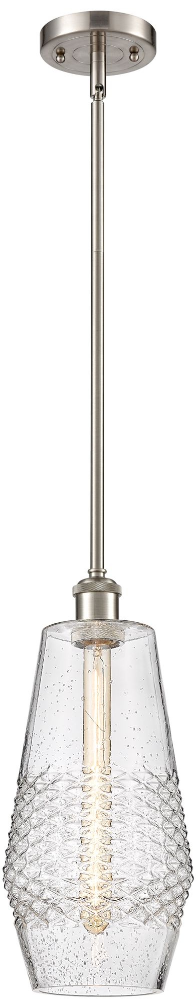 Windham 7" LED Mini Pendant - Brushed Satin Nickel - Seedy Shade