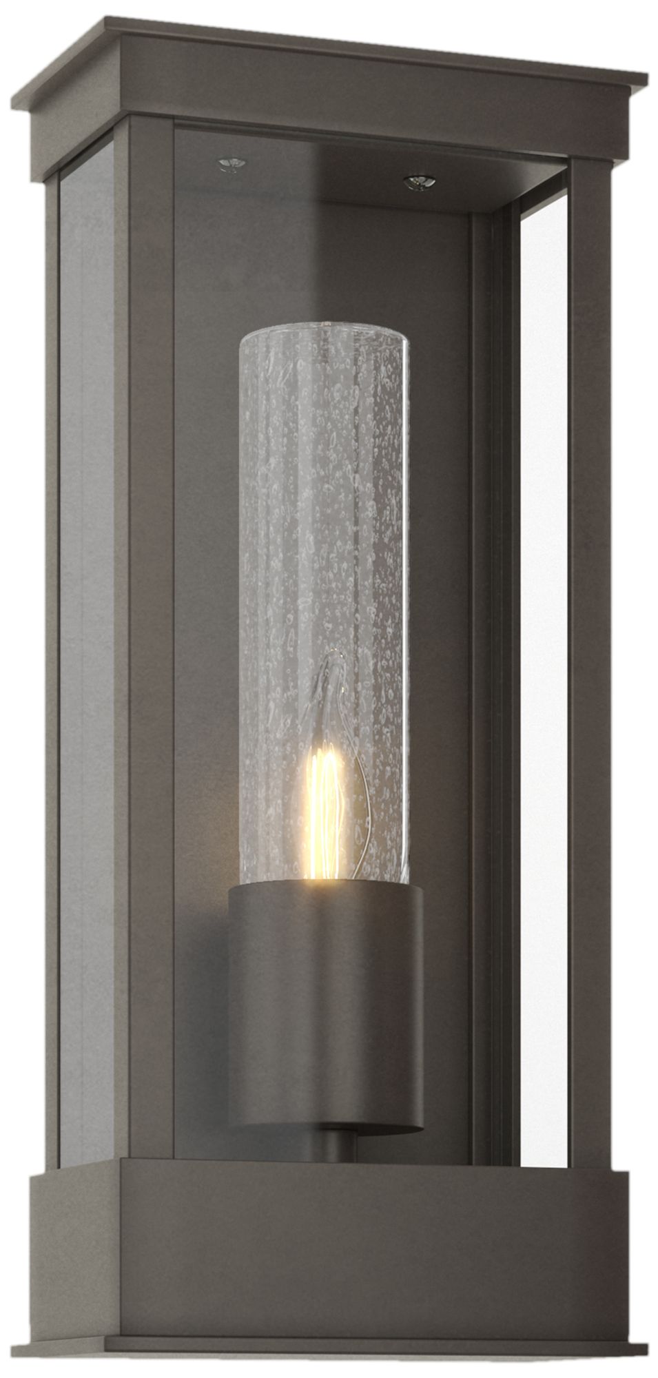 Portico 14.8"H Small Smoke Outdoor Sconce w/ Seeded Clear Shade