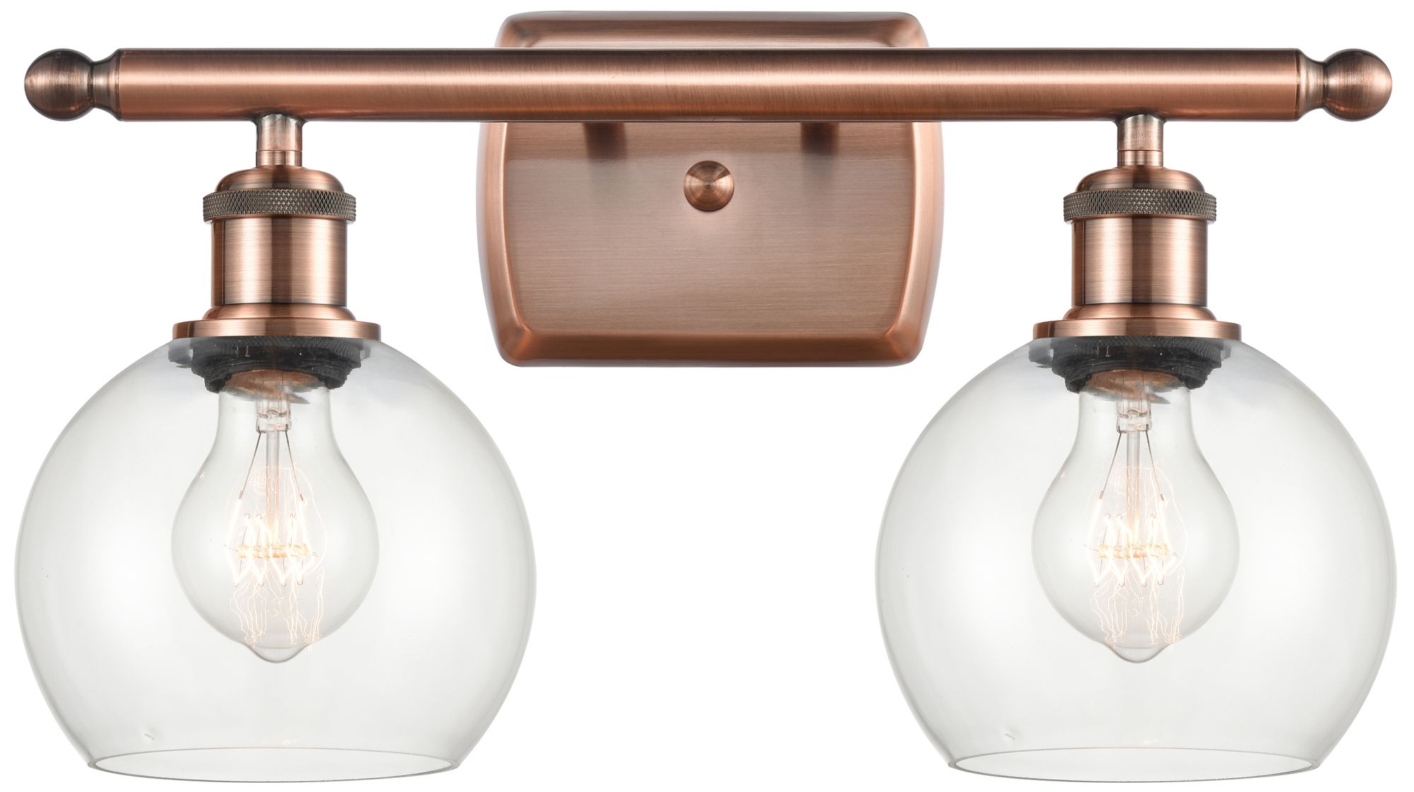 Athens 2 Light 16" Bath Light - Antique Copper - Clear Shade