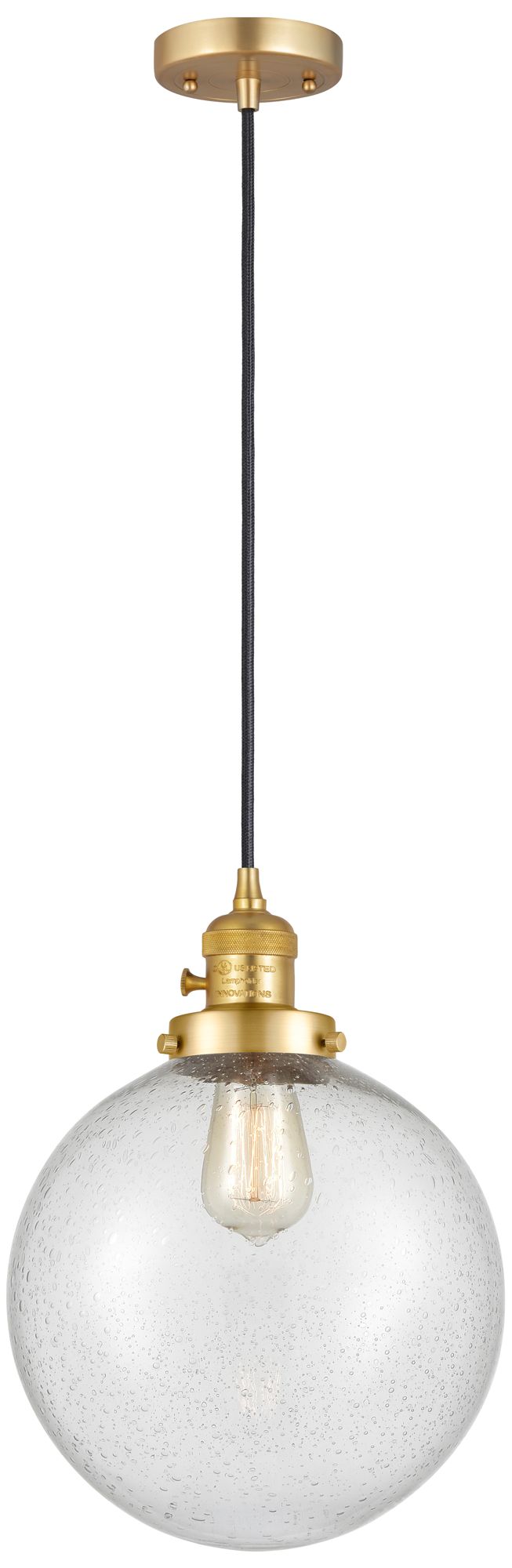Franklin Restoration Beacon 10" LED Mini Pendant - Satin Gold - Seedy