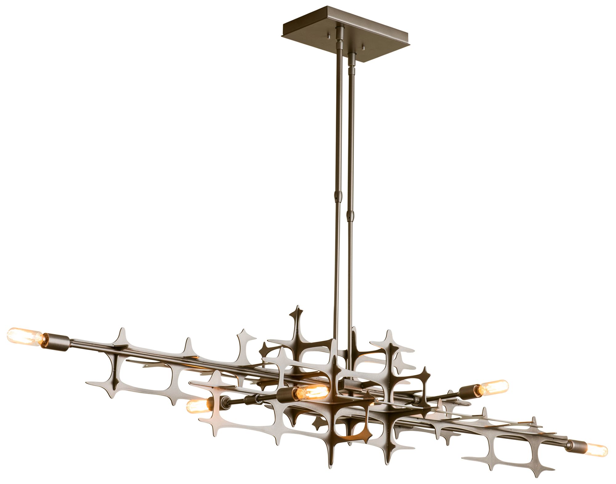 Grid Pendant - Dark Smoke Finish - Standard Height