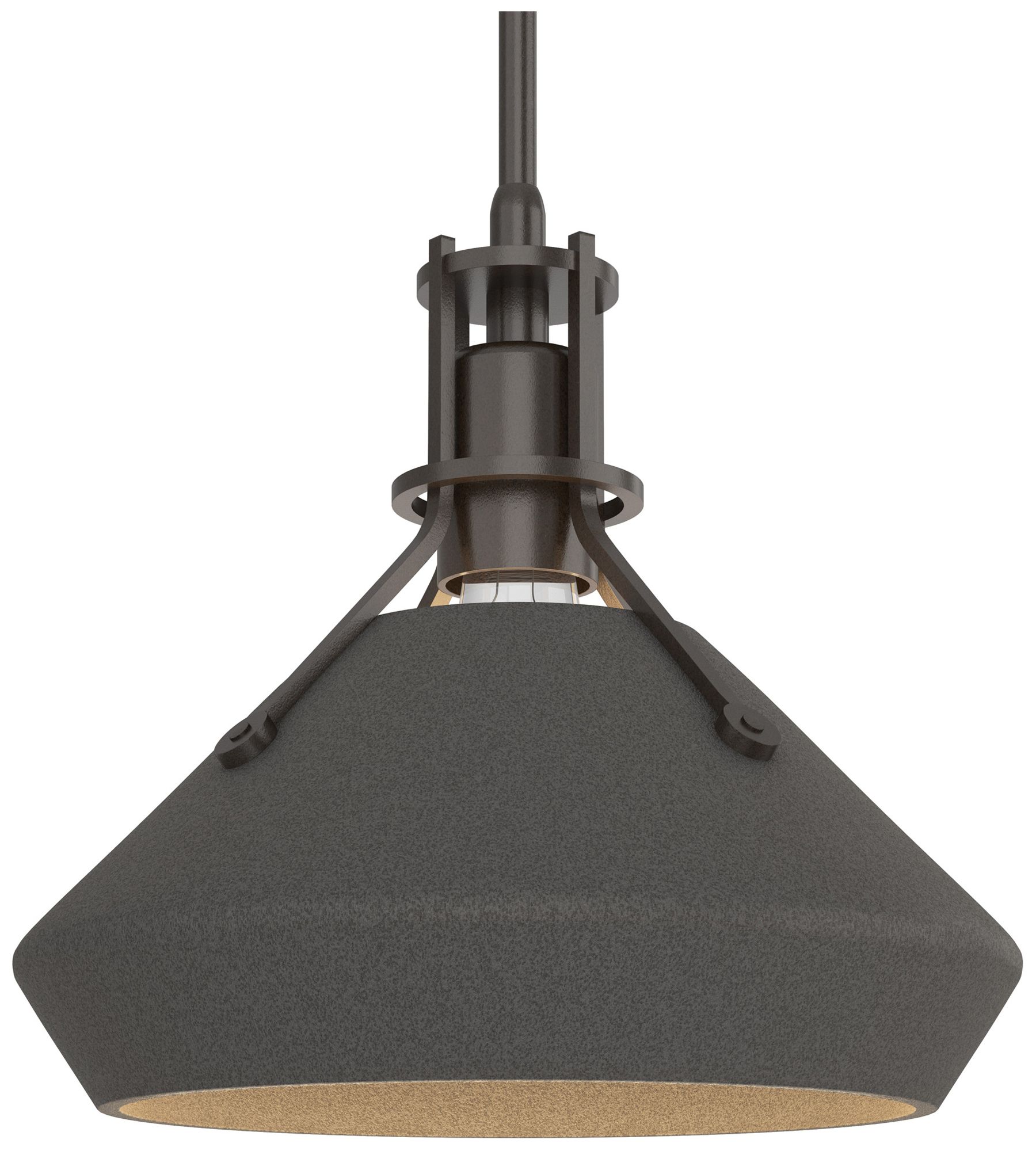 Henry & Chamfer Pendant - Oil Rubbed Bronze Finish - Natural Iron Accen