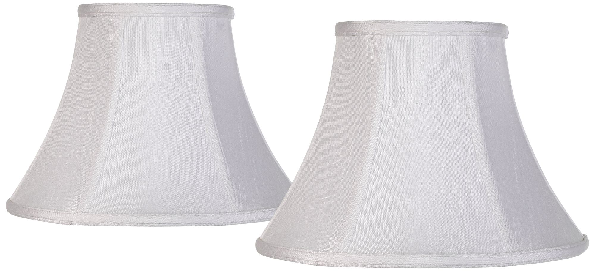 White Fabric Set of 2 Bell Lamp Shades 6x12x9 (Spider)