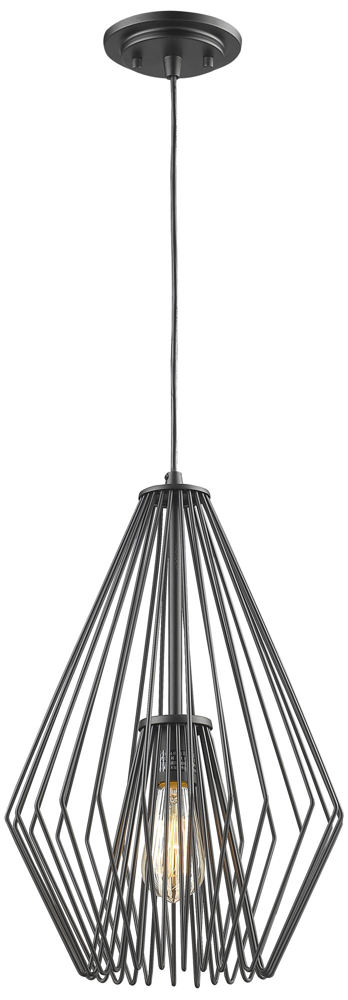 Quintus by Z-Lite Matte Black 1 Light Mini Pendant