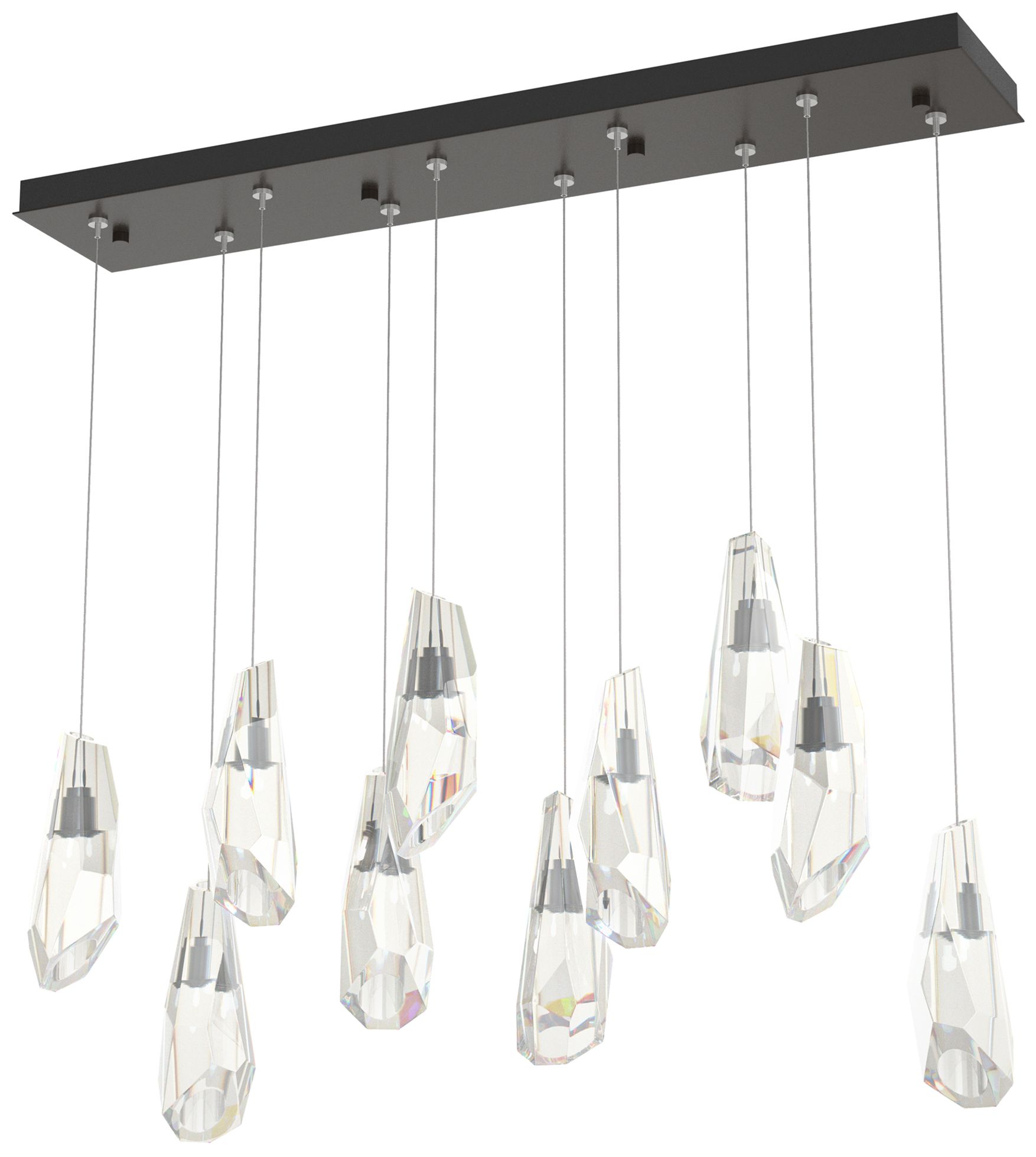 Luma 10-Light Large Crystal Rectangular Pendant - Bronze - Crystal