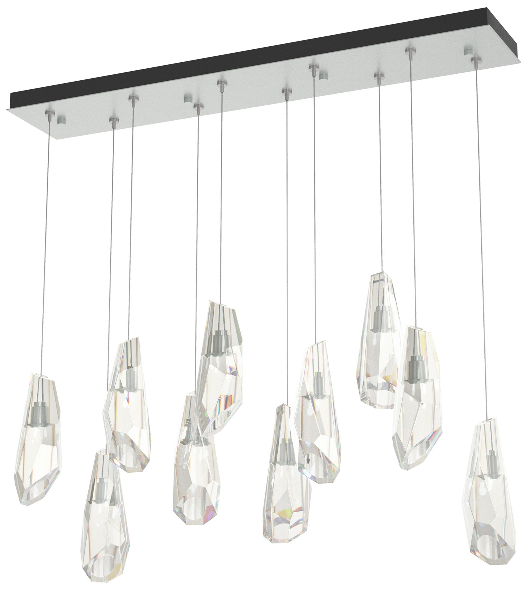 Luma 10-Light Large Crystal Rectangular Pendant - Platinum - Crystal