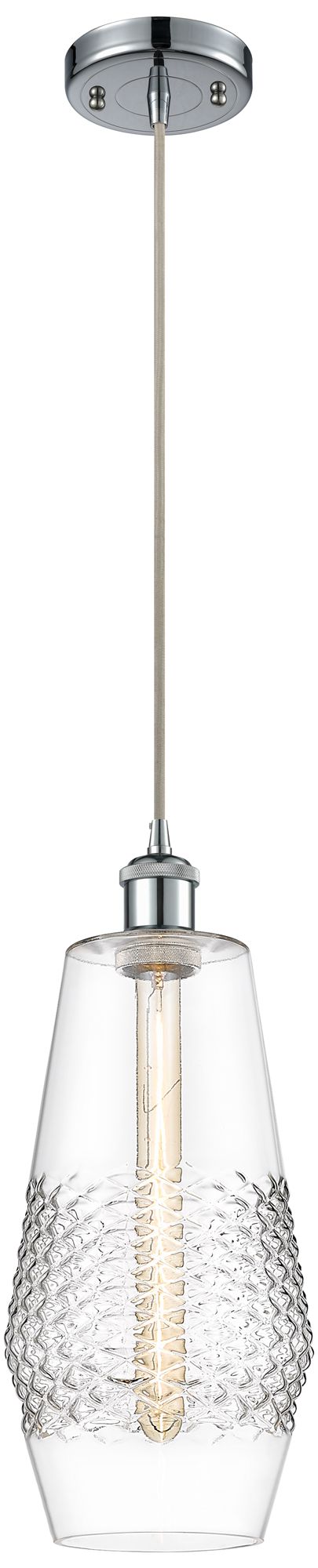 Windham 7" LED Mini Pendant - Polished Chrome - Clear Shade