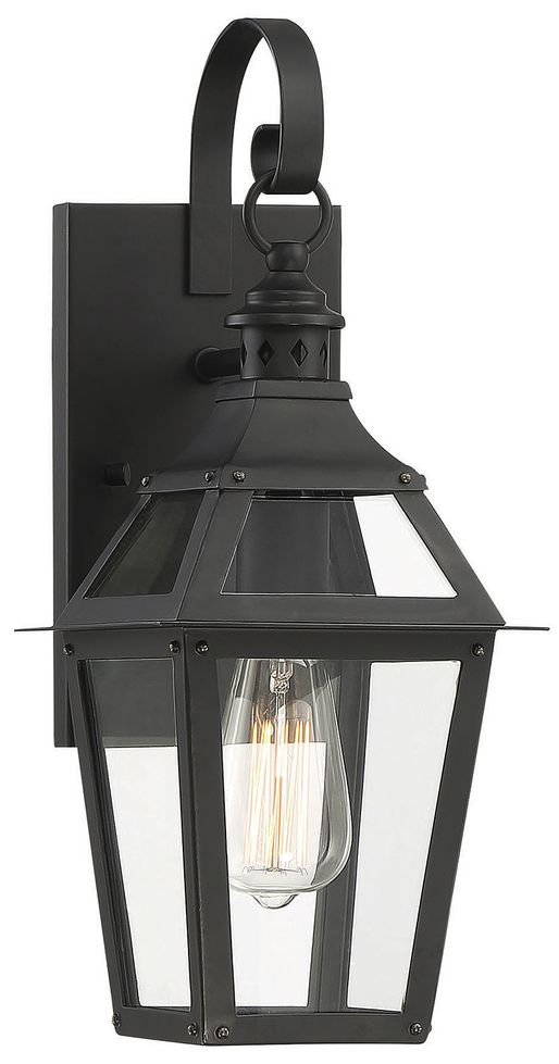 Savoy House Jackson Black with Gold Highlights Outdoor Wall Light
