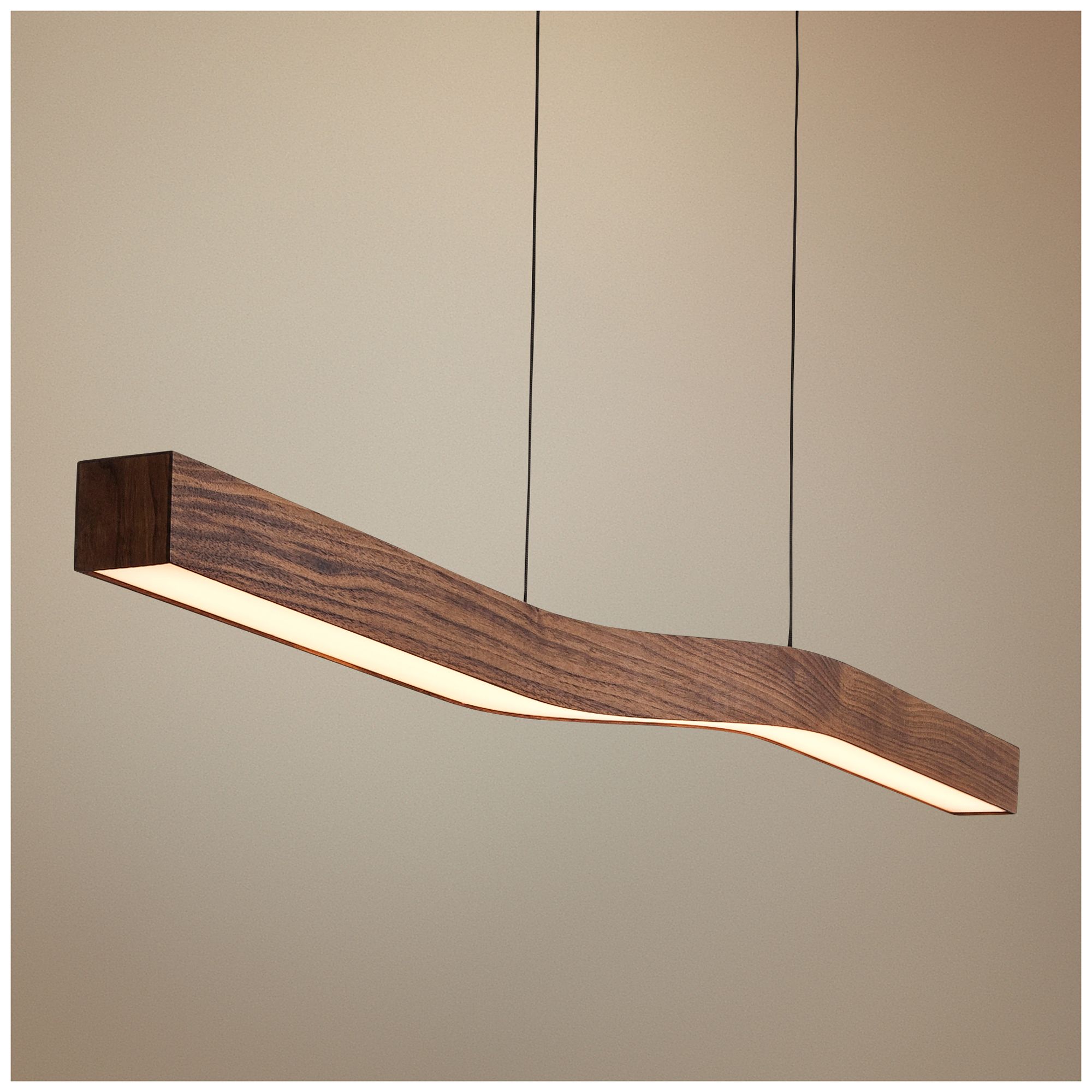 Camur 56" Wide Oiled Walnut LED Kitchen Island Light Pendant