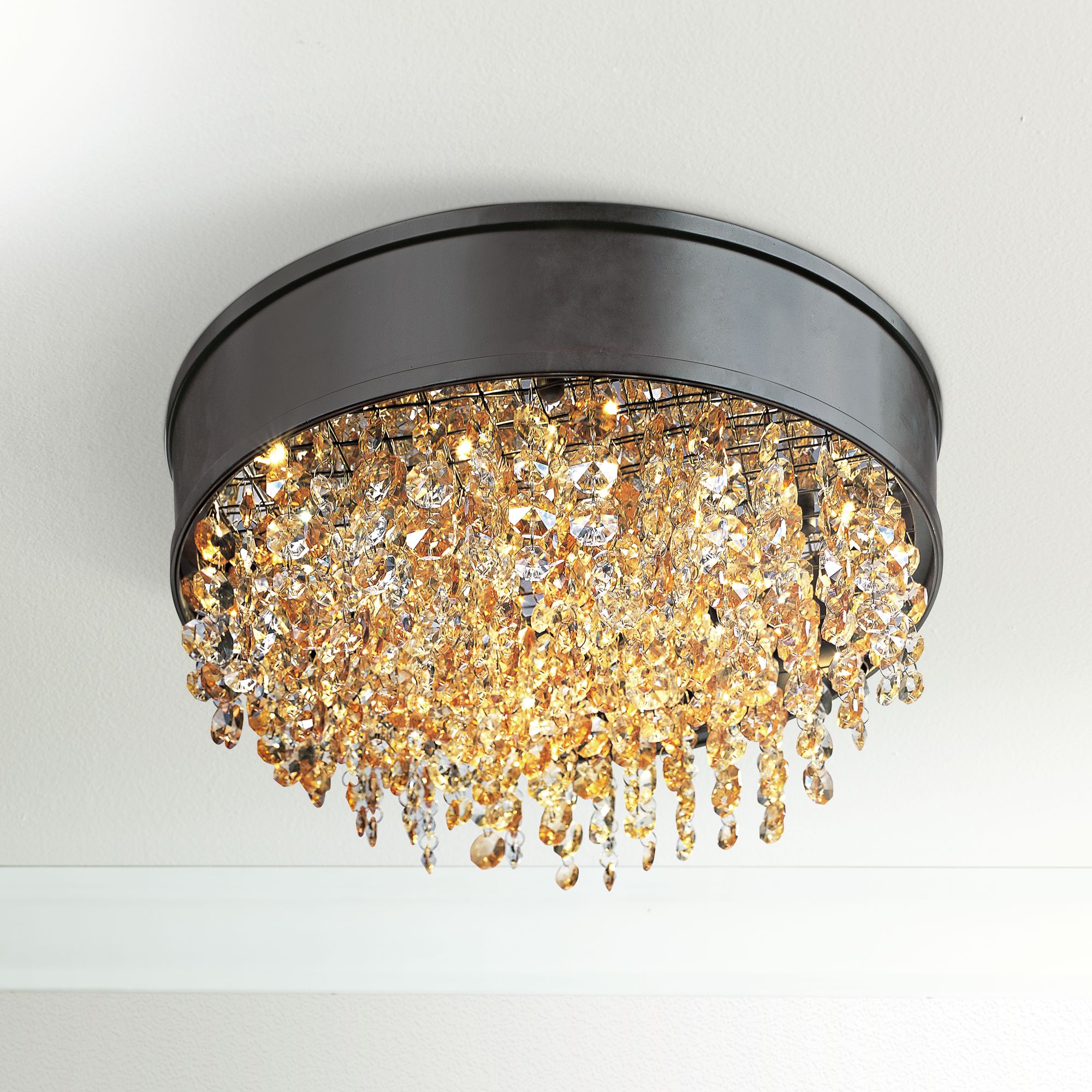 Maxim Mystic 16" Wide Bronze LED Ceiling Light