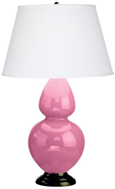 Robert Abbey 31" Pink Ceramic and Bronze Table Lamp