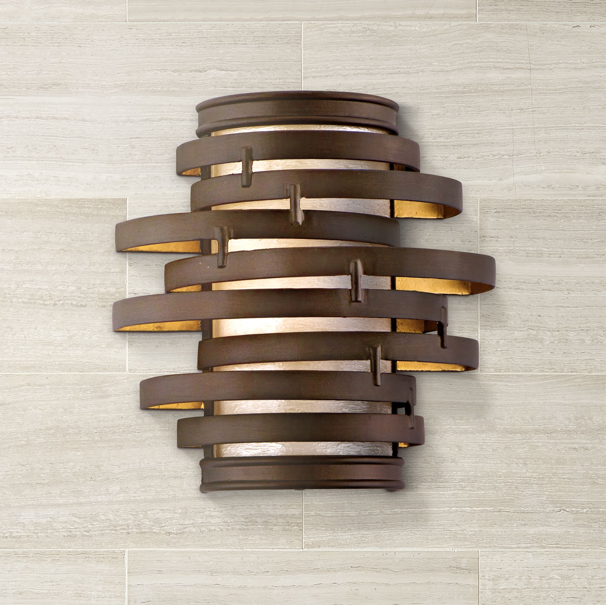 Vertigo 10" High Bronze and Gold Wall Sconce