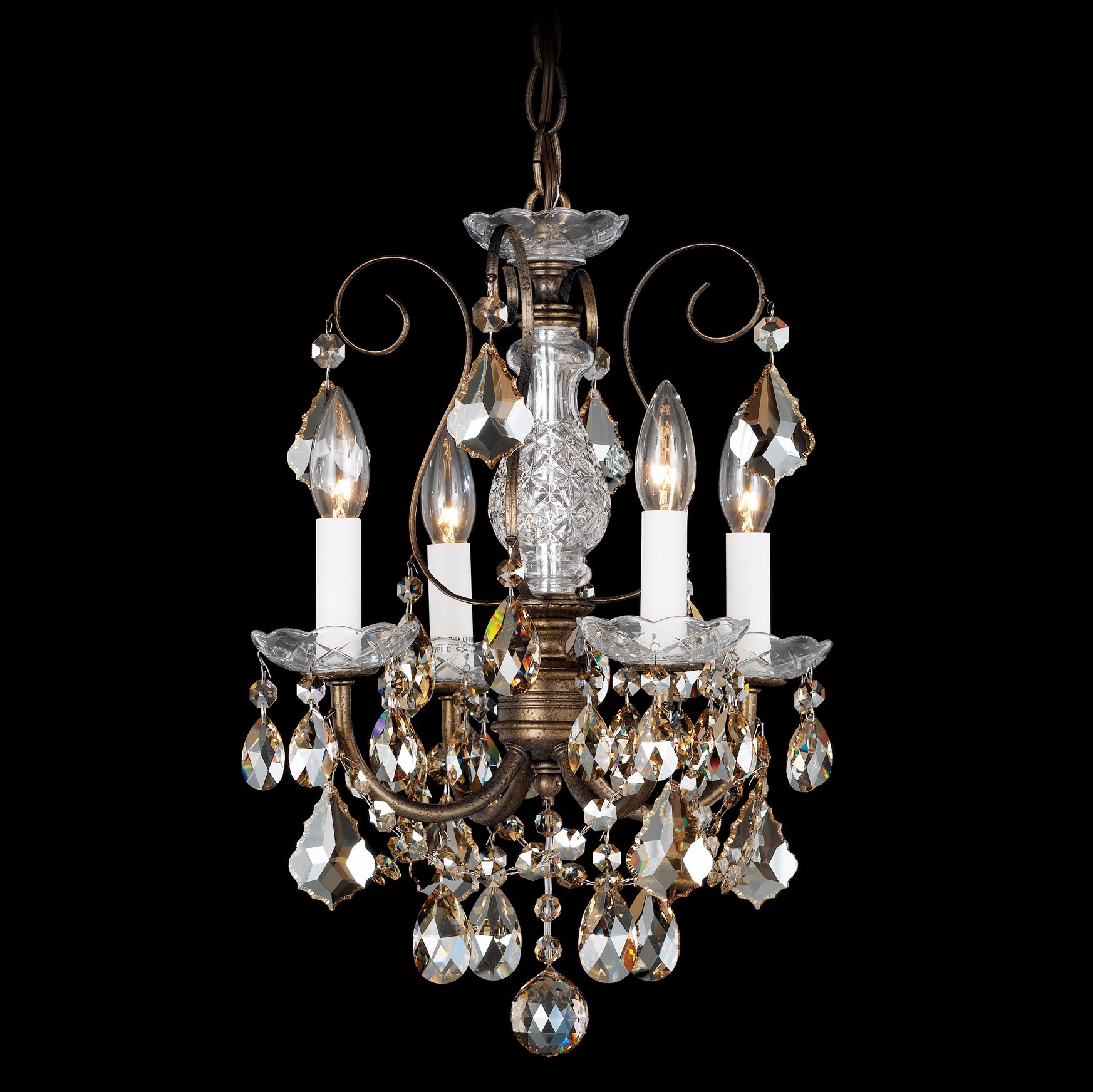 New Orleans 12" Wide Bronze Clear Crystal Mini Chandelier