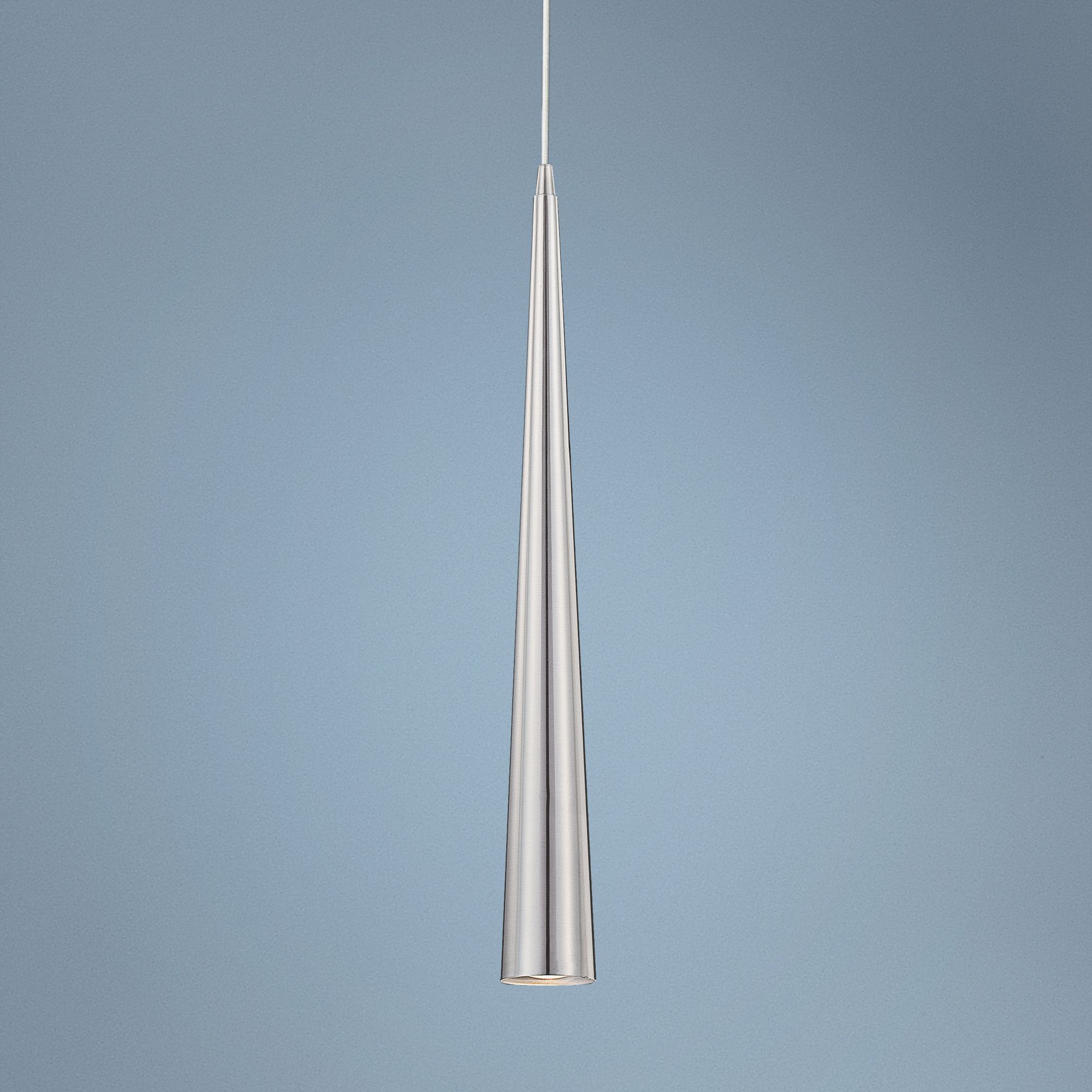 Sliver 24" High Satin Nickel Mini Pendant Light