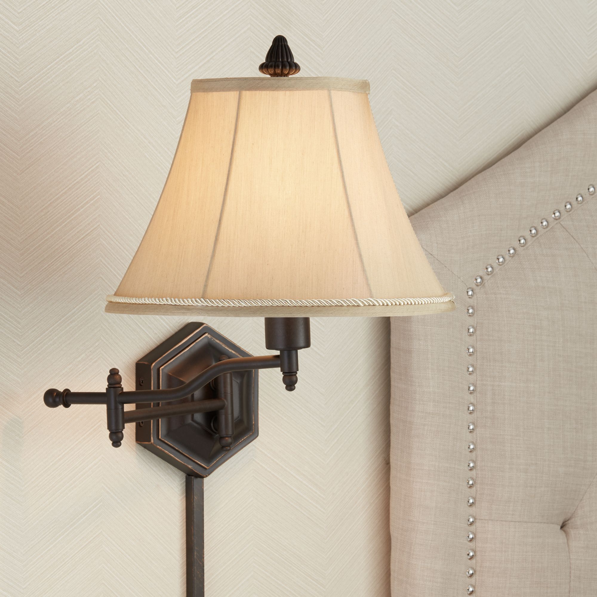 Hexagon Swing Arm Plug-In Wall Lamp