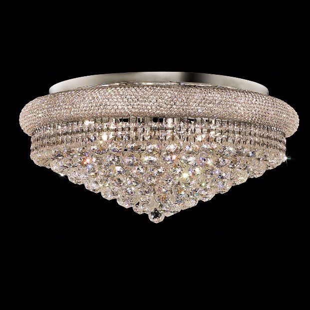 Primo 28" Wide Royal Cut Crystal and Chrome 15-Light Ceiling Light