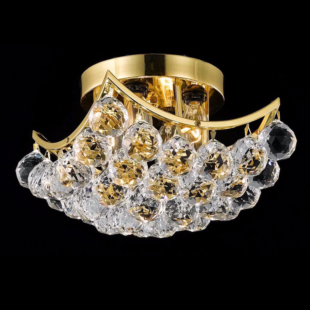 Corona 10" Wide Modern Luxe Gold and Crystal Ceiling Light