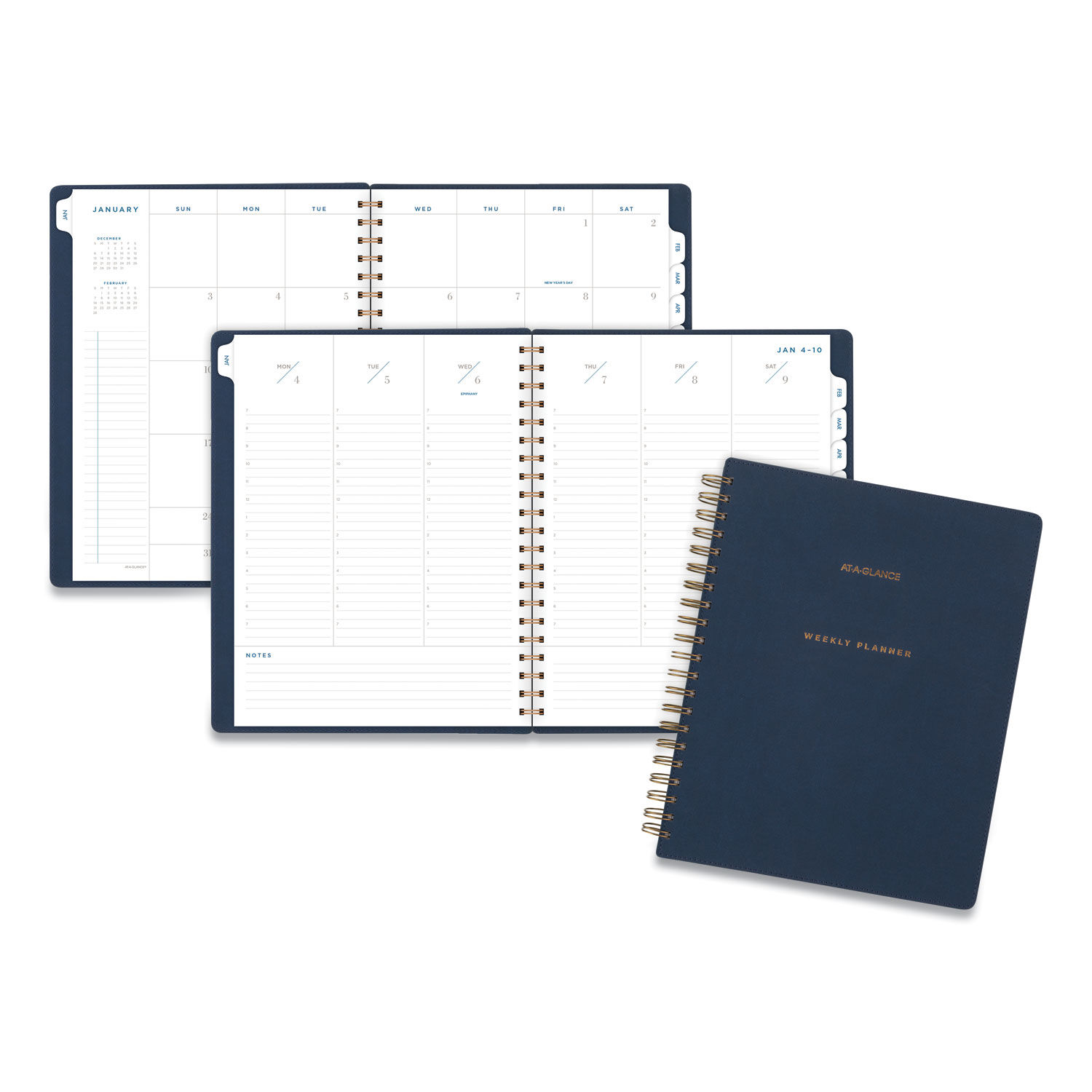 Signature Collection Firenze Navy Weekly/Monthly Planner 11 x 8.5, Navy Cover, 13-Month (Jan to Jan): 2024 to 2025