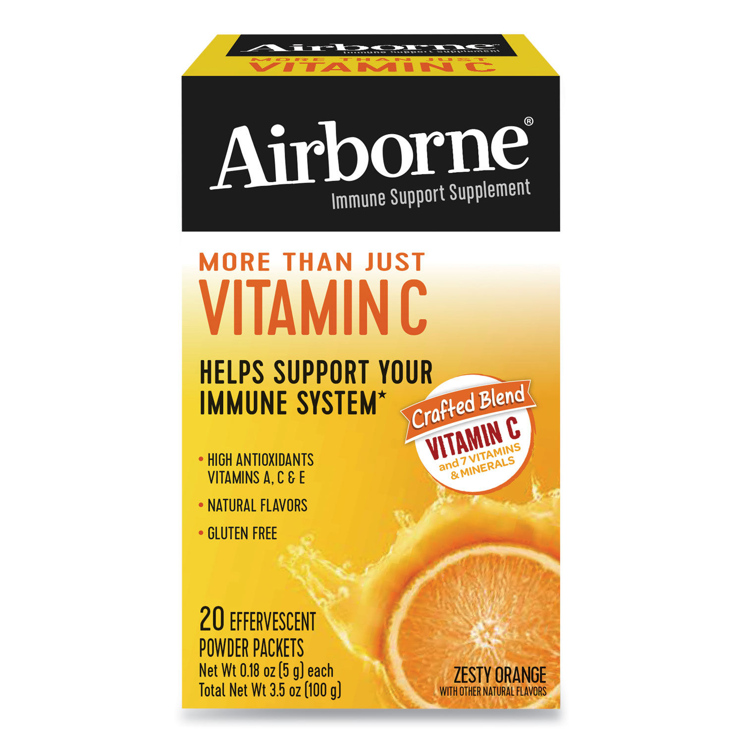 Immune Support Effervescent Powder On-The-Go Packs Orange, 20 Count