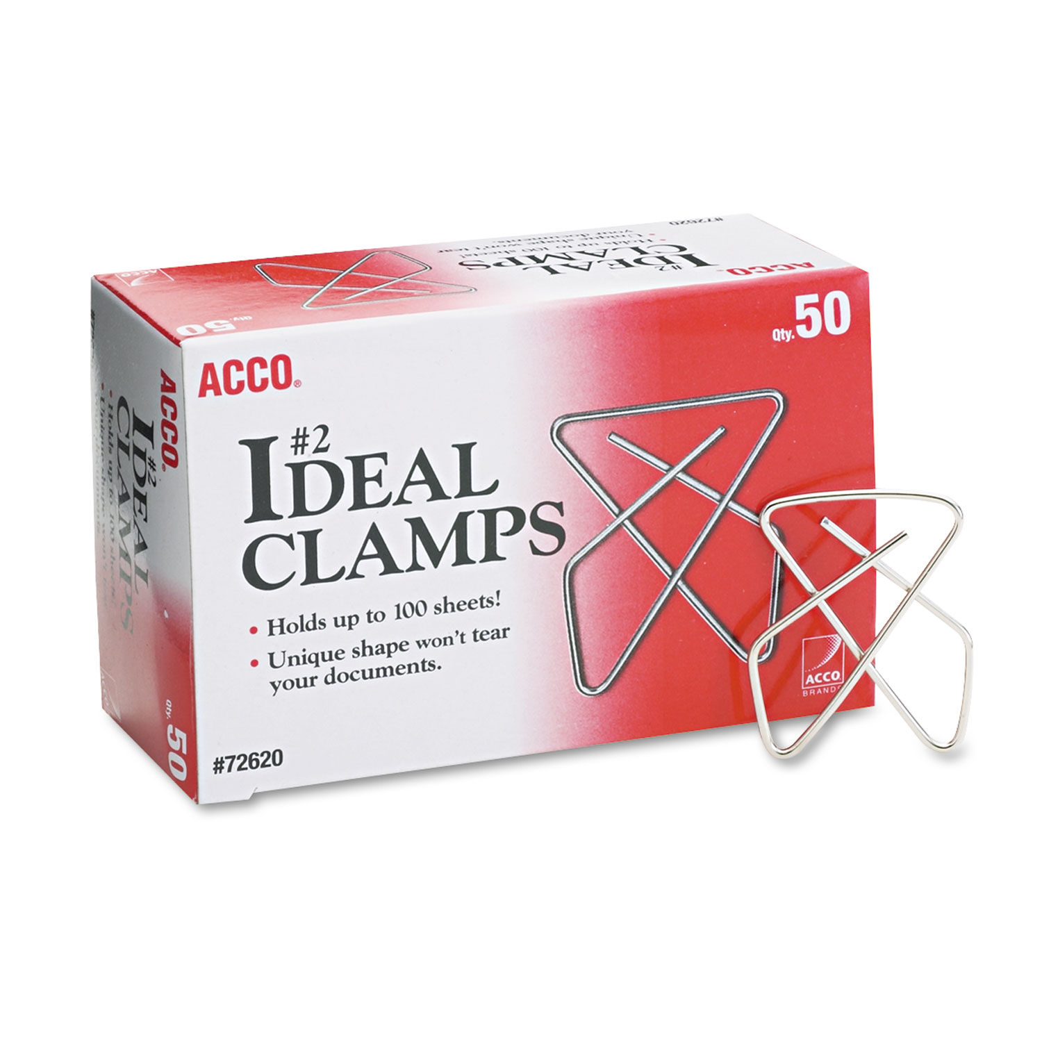 Ideal Clamps #2, Smooth, Silver, 50/Box