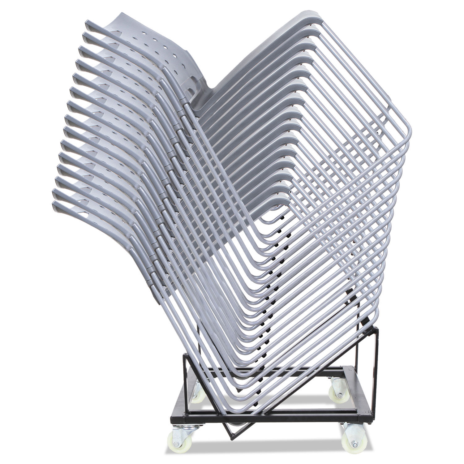 High-Density Stacking Chair Cart 20 7/8 x 22 1/2 x 16 1/8, Black