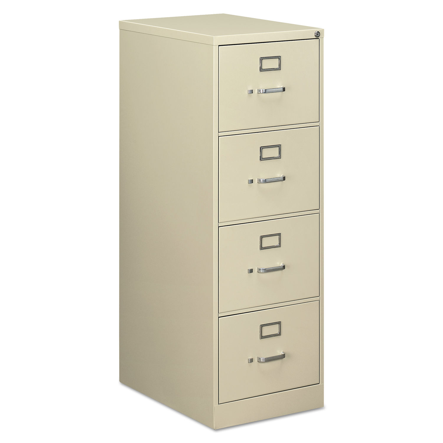 Economy Vertical File 4 Legal-Size File Drawers, Putty, 18" x 25" x 52"