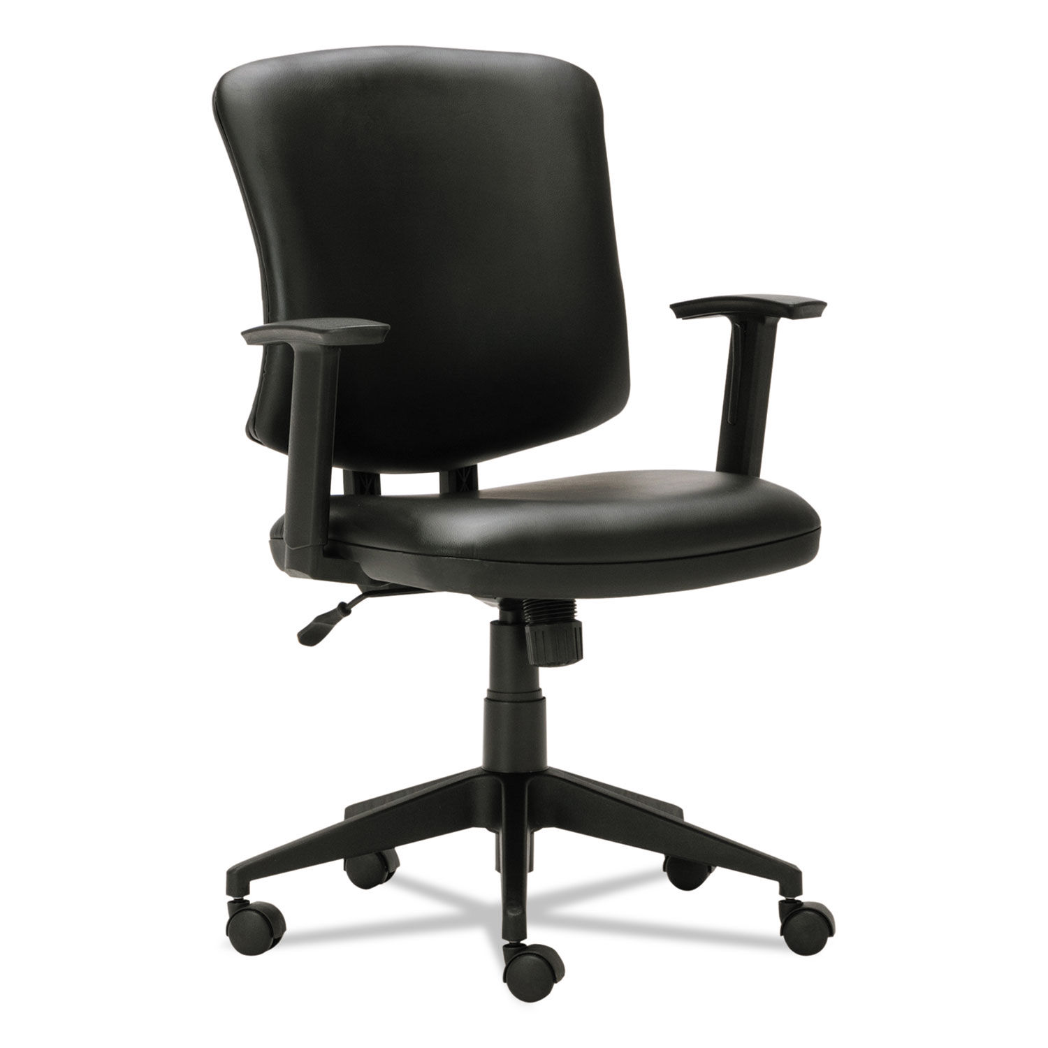 Alera Everyday Task Office Chair Bonded Leather Seat/Back, Supports Up to 275 lb, 17.6" to 21.5" Seat Height, Black
