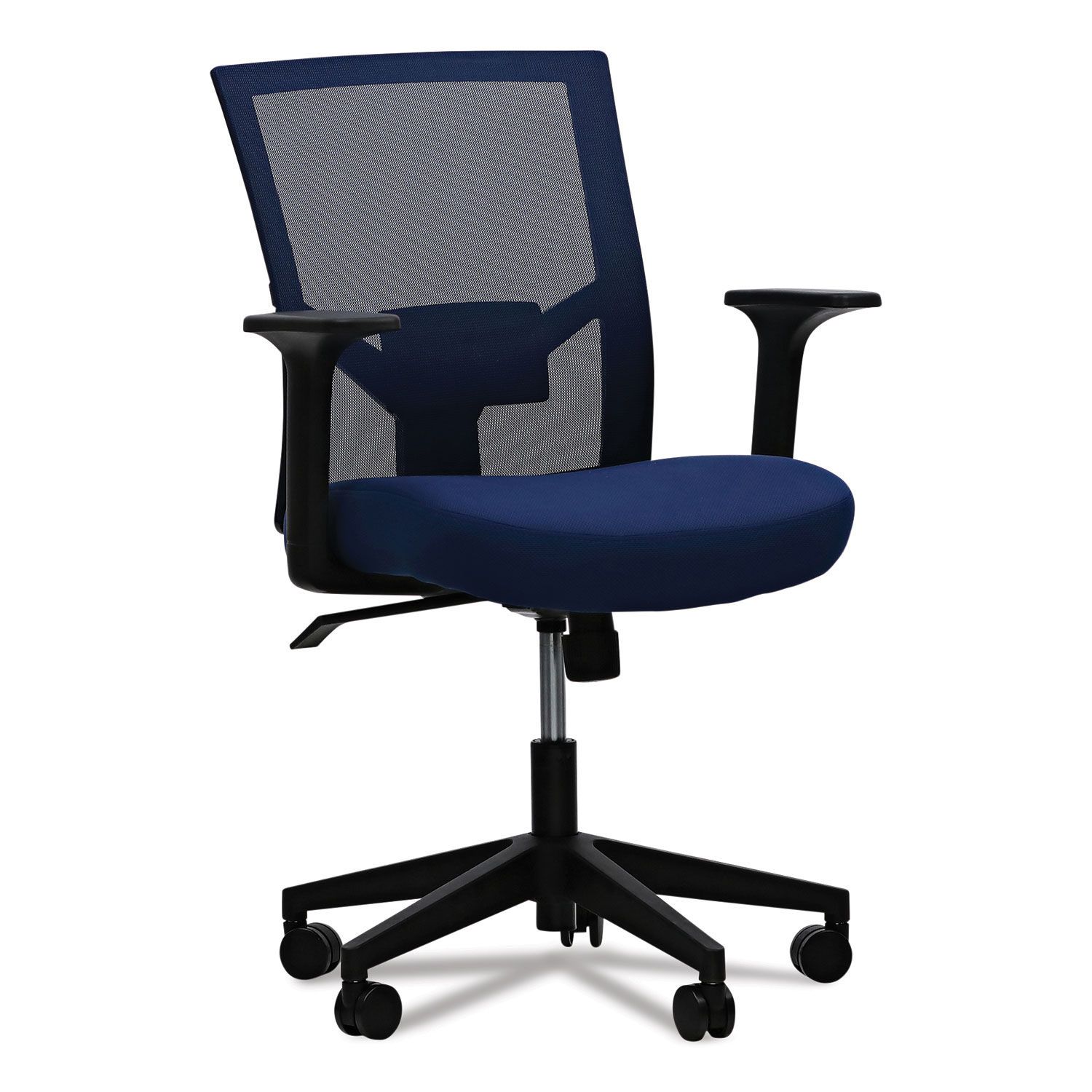 Mesh Back Fabric Task Chair Supports Up to 275 lb, 17.32" to 21.1" Seat Height, Navy Seat, Navy Back