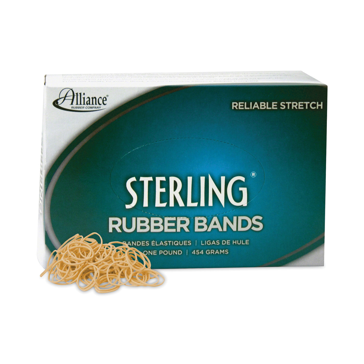Sterling Rubber Bands Size 10, 0.03" Gauge, Crepe, 1 lb Box, 5,000/Box