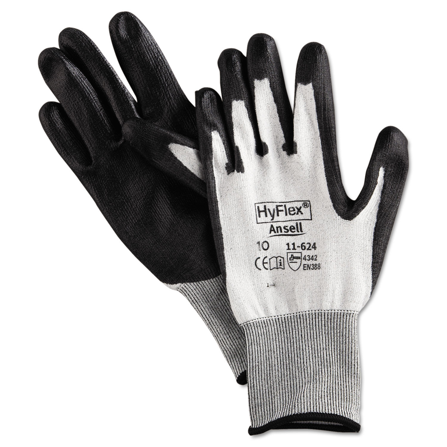 HyFlex Dyneema Cut-Protection Gloves Gray, Size 10, 12 Pairs