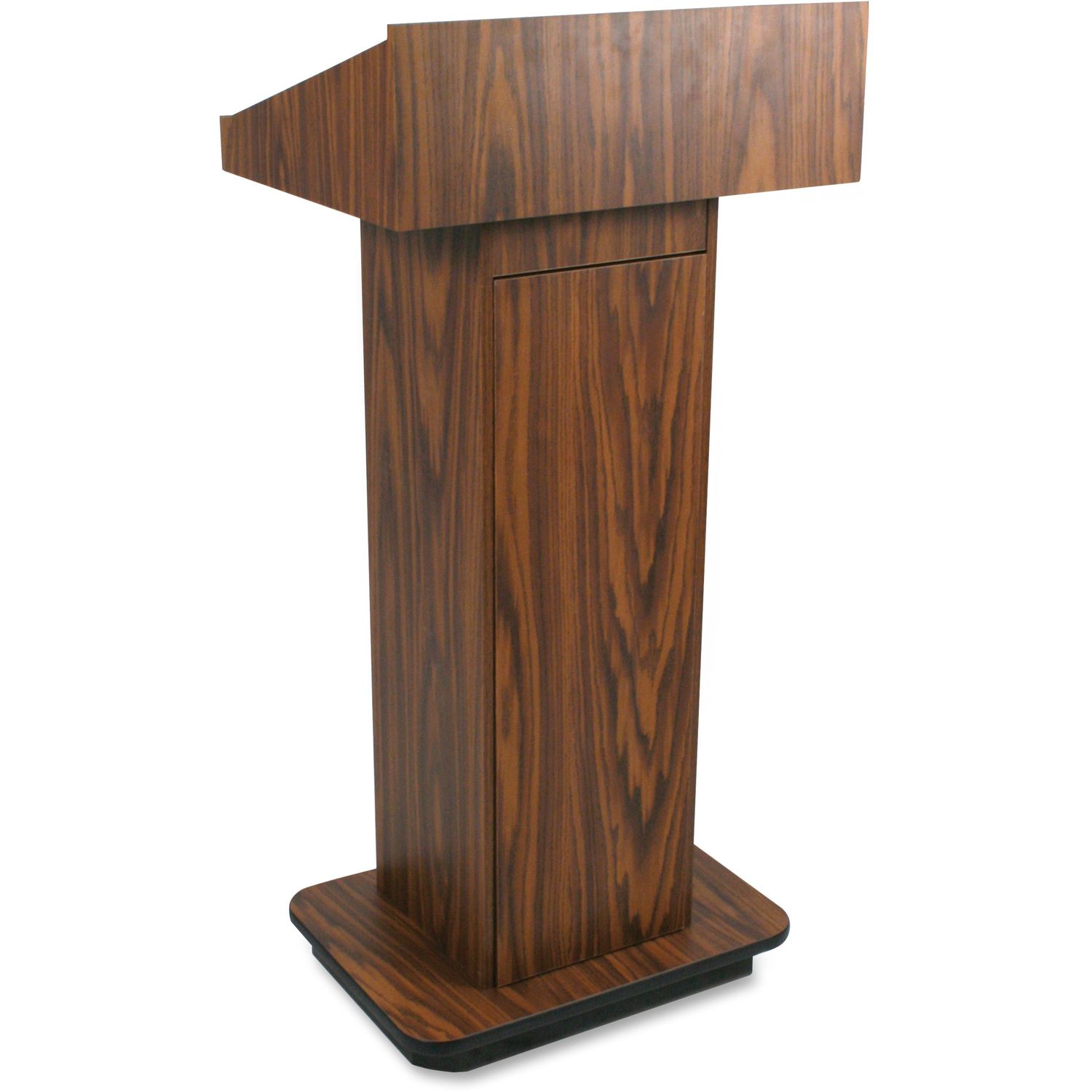 W505 - Executive Non-sound Column Lectern Rectangle Top, Sculpted Base, 20.75" Table Top Width x 16.50" Table Top Depth, 47" Height x 22" Width x 18" Depth, Assembly Required