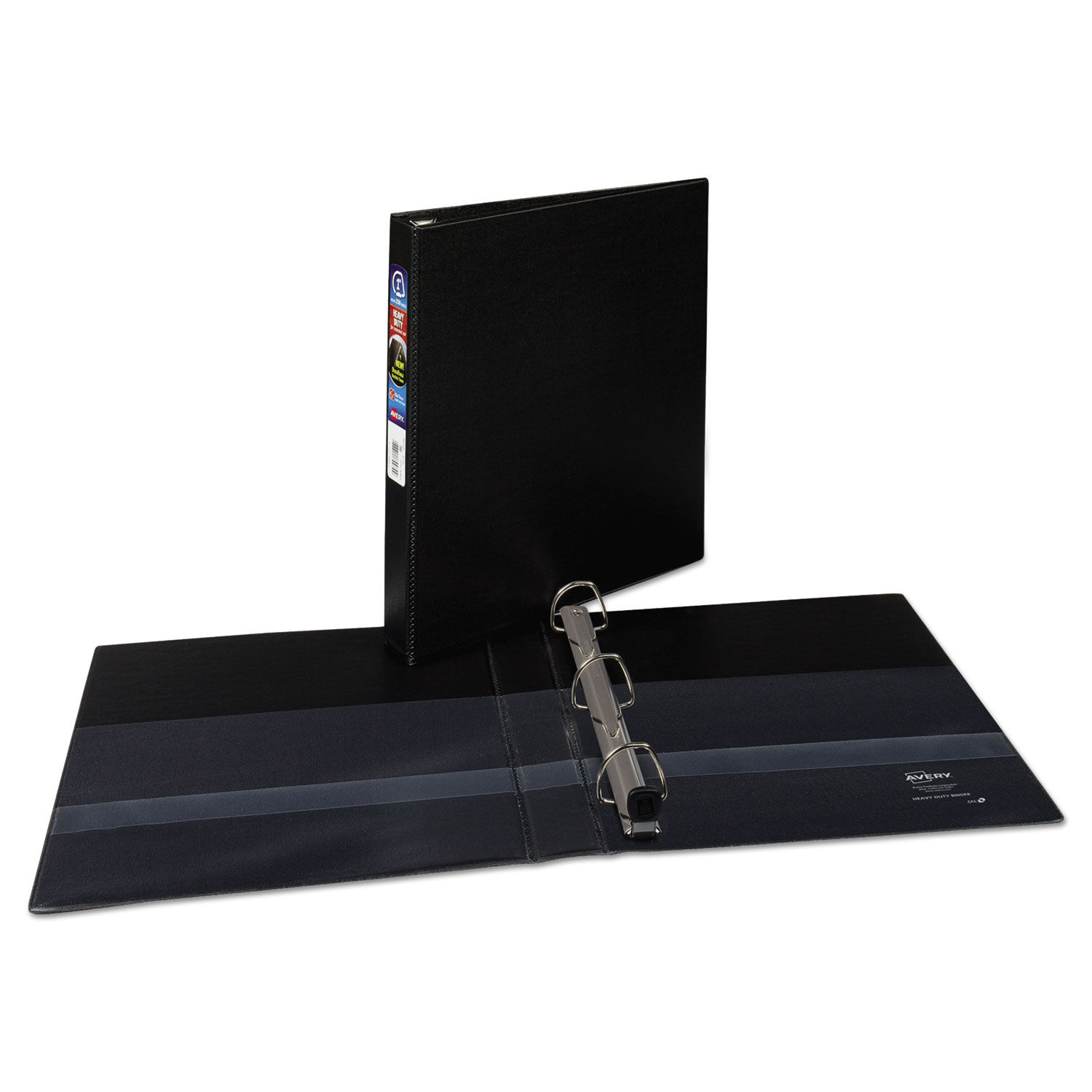 Heavy-Duty Non-View Binder with DuraHinge and One Touch EZD Rings 3 Rings, 1" Capacity, 11 x 8.5, Black