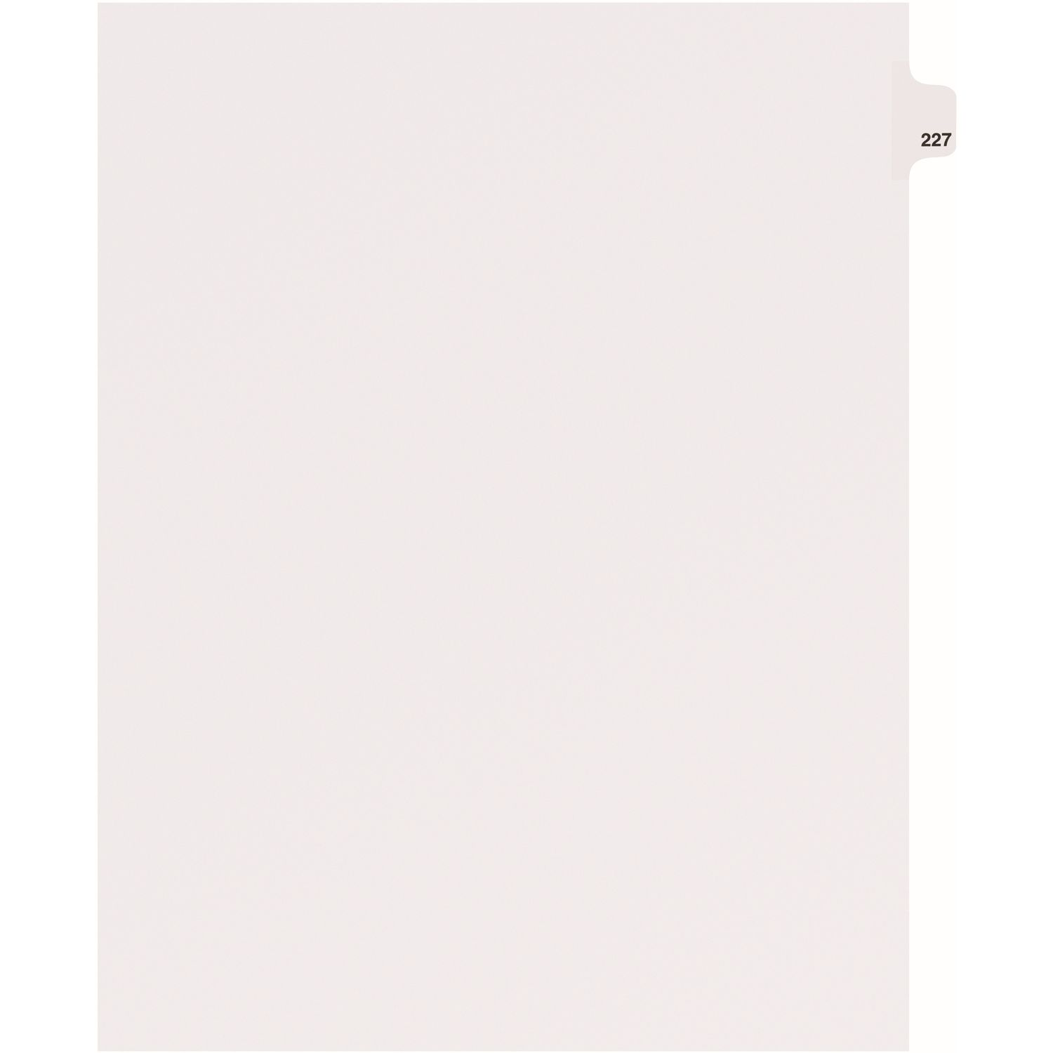 Side Tab Individual Legal Dividers 25 x Divider(s), Side Tab(s), 227, 1 Tab(s)/Set, Letter, 8 1/2" Width x 11" Length, White Paper Divider, 1