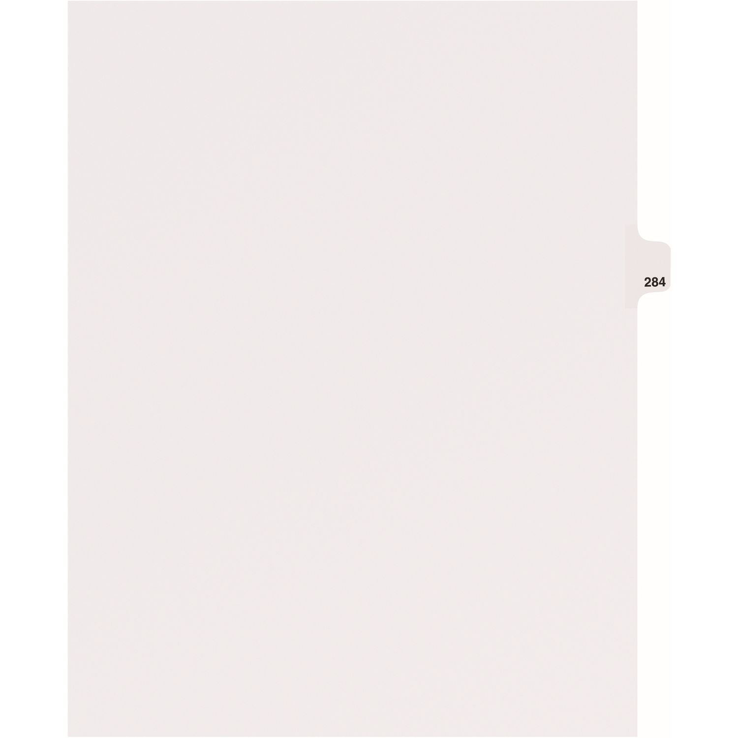 Side Tab Individual Legal Dividers 25 x Divider(s), Side Tab(s), 284, 1 Tab(s)/Set, Letter, 8 1/2" Width x 11" Length, White Paper Divider, 1