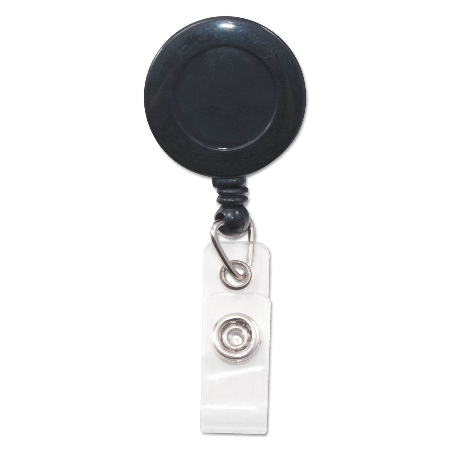 Swivel-Back Retractable ID Card Reel 30" Extension, Black, 12/Pack