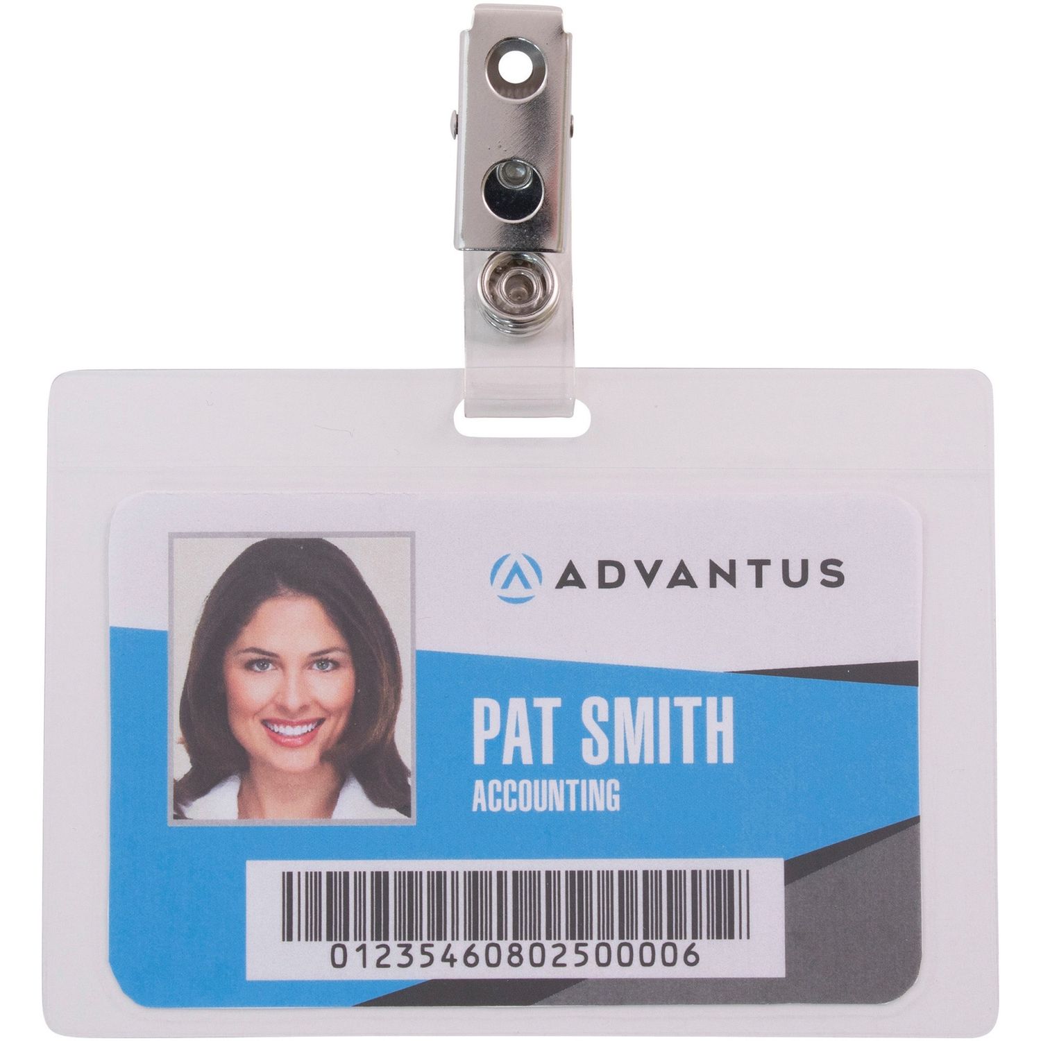 Strap Clip Self-laminating Badge Holders Support 3.50" x 2.25" Media, Horizontal, 4" x 2.9" x, 25 / Pack, Clear