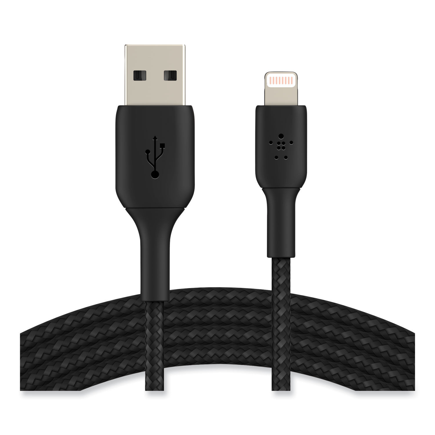 BOOST CHARGE Braided Apple Lightning to USB-A ChargeSync Cable 6.6 ft, Black