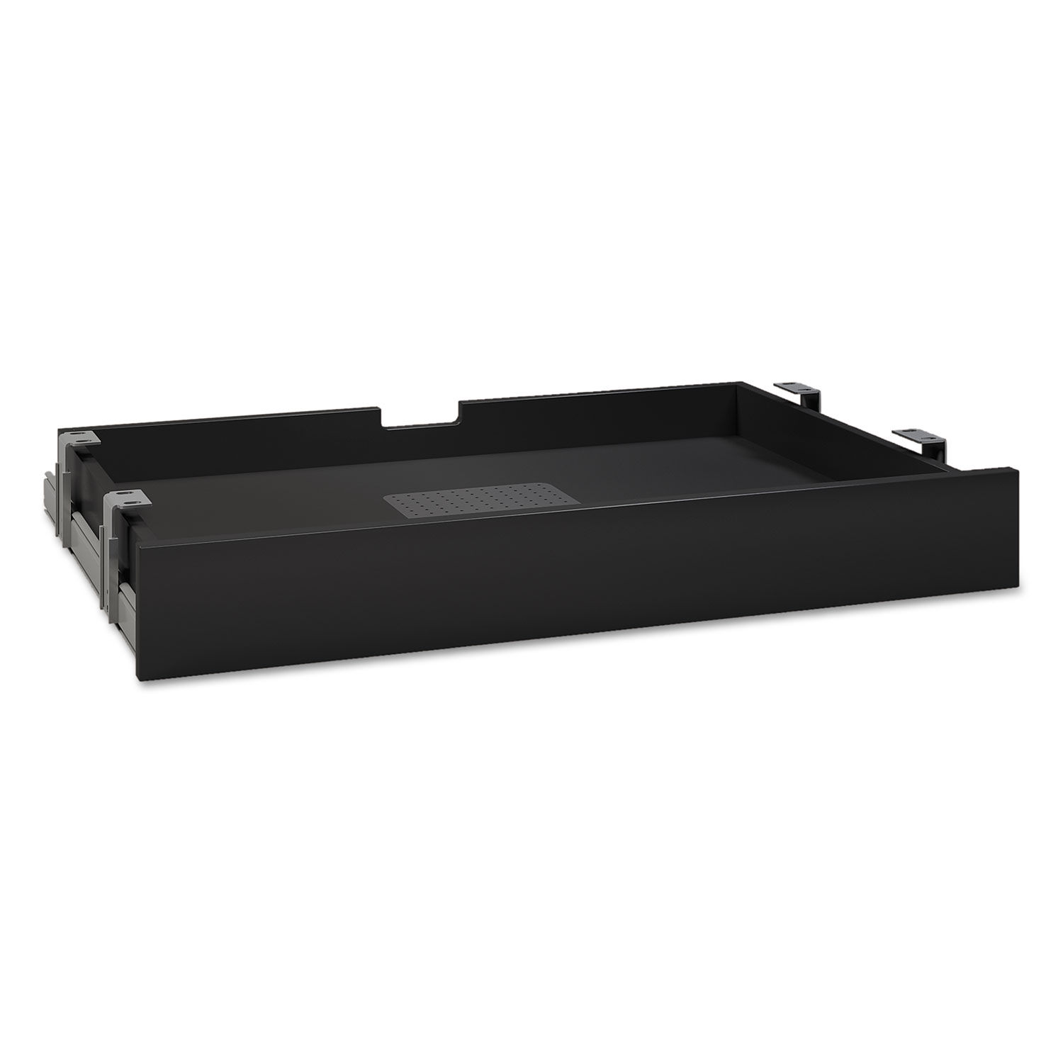 Multi-Purpose Drawer with Drop Front Metal, 27.13w x 17.38d x 3.63h, Black