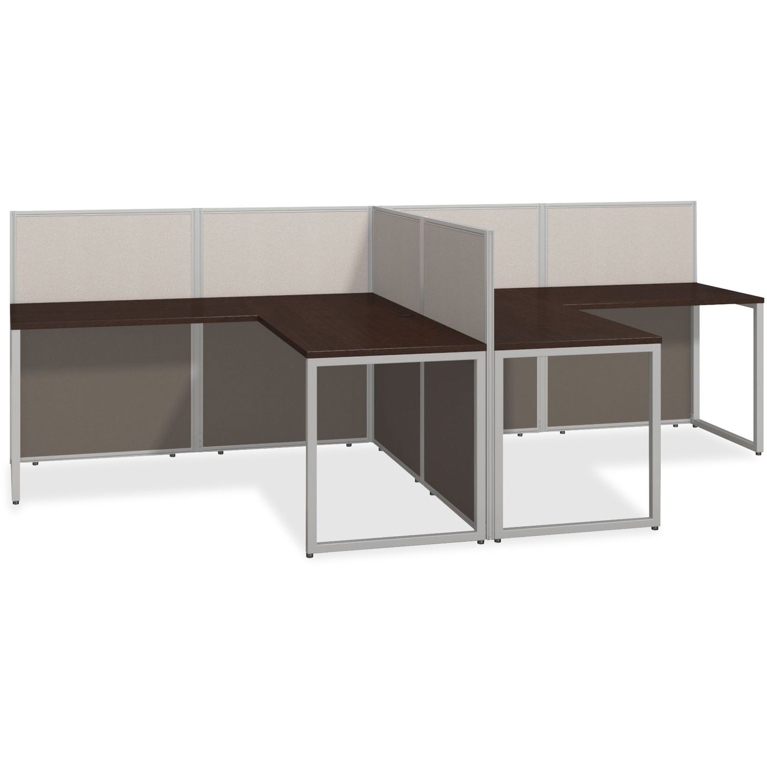 Easy Office 60W 2 Person L Desk Open Office - 3-Drawer 60" x 119.1" x 44.9" , 1" Work Surface, 3, Material: Thermofused Laminate (TFL) Work Surface, Metal Panel, Engineered Wood
