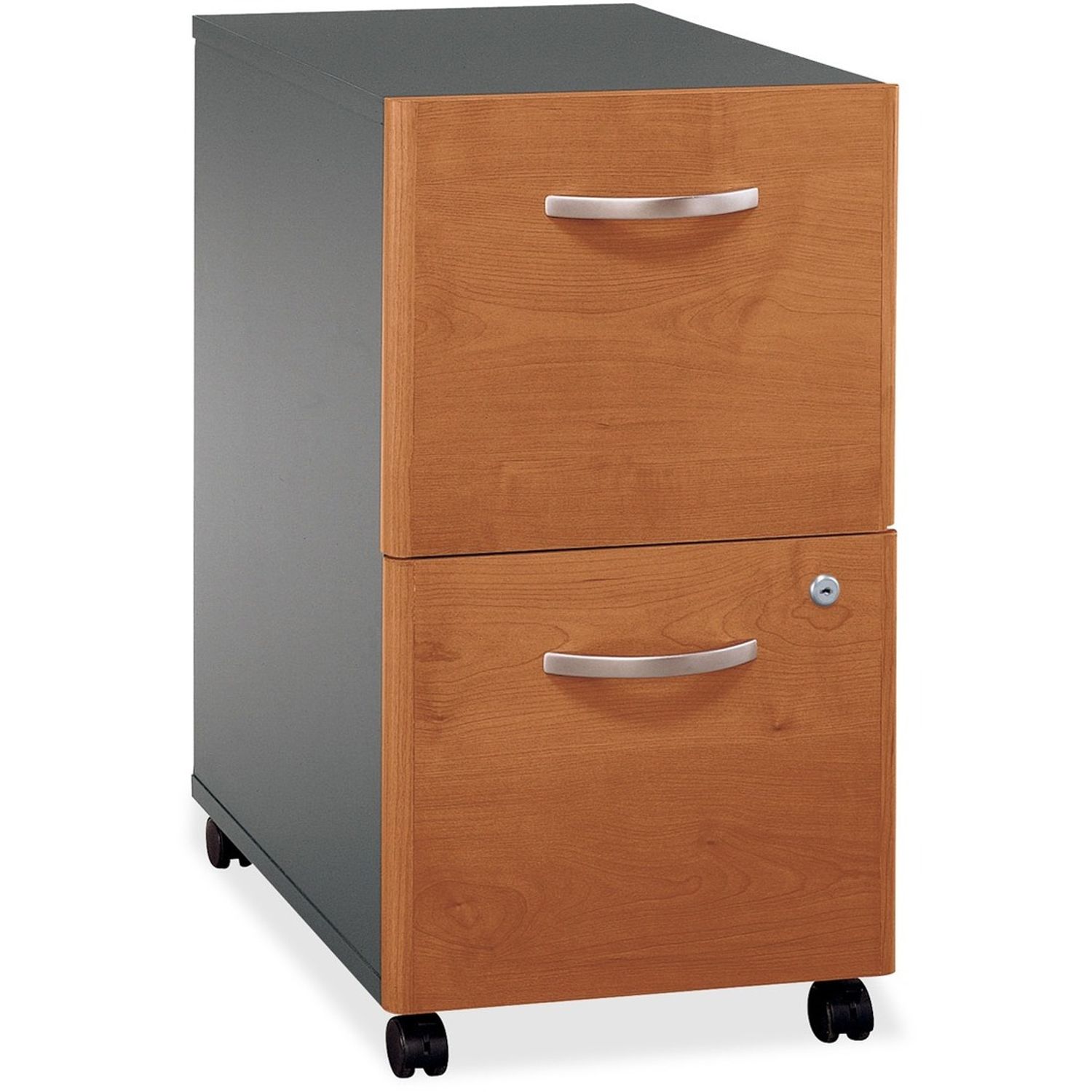 Series C2 Drawer Mobile Pedestal - Assembled in Natural Cherry 15.7" x 20.3" x 28.1" x 1", 2, Material: Melamine, Pressboard, Finish: Natural Cherry
