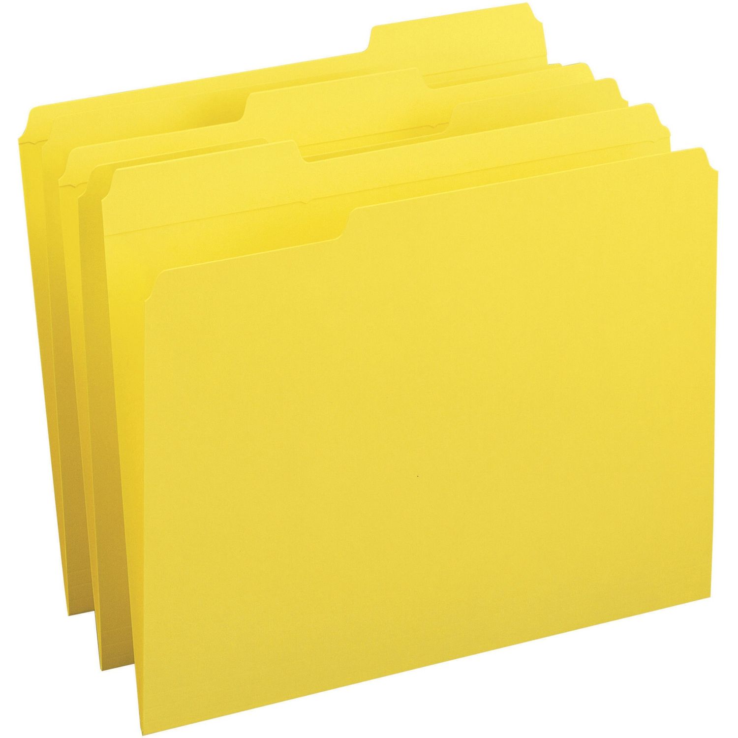Reinforced Tab Colored File Folders Yellow, 100 / Box