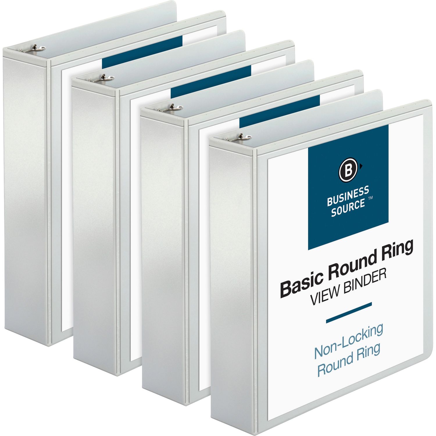 Round-ring View Binder 2" Binder Capacity, Letter, 8 1/2" x 11" Sheet Size, 475 Sheet Capacity, Round Ring Fastener(s), 2 Internal Pocket(s), Polypropylene, White