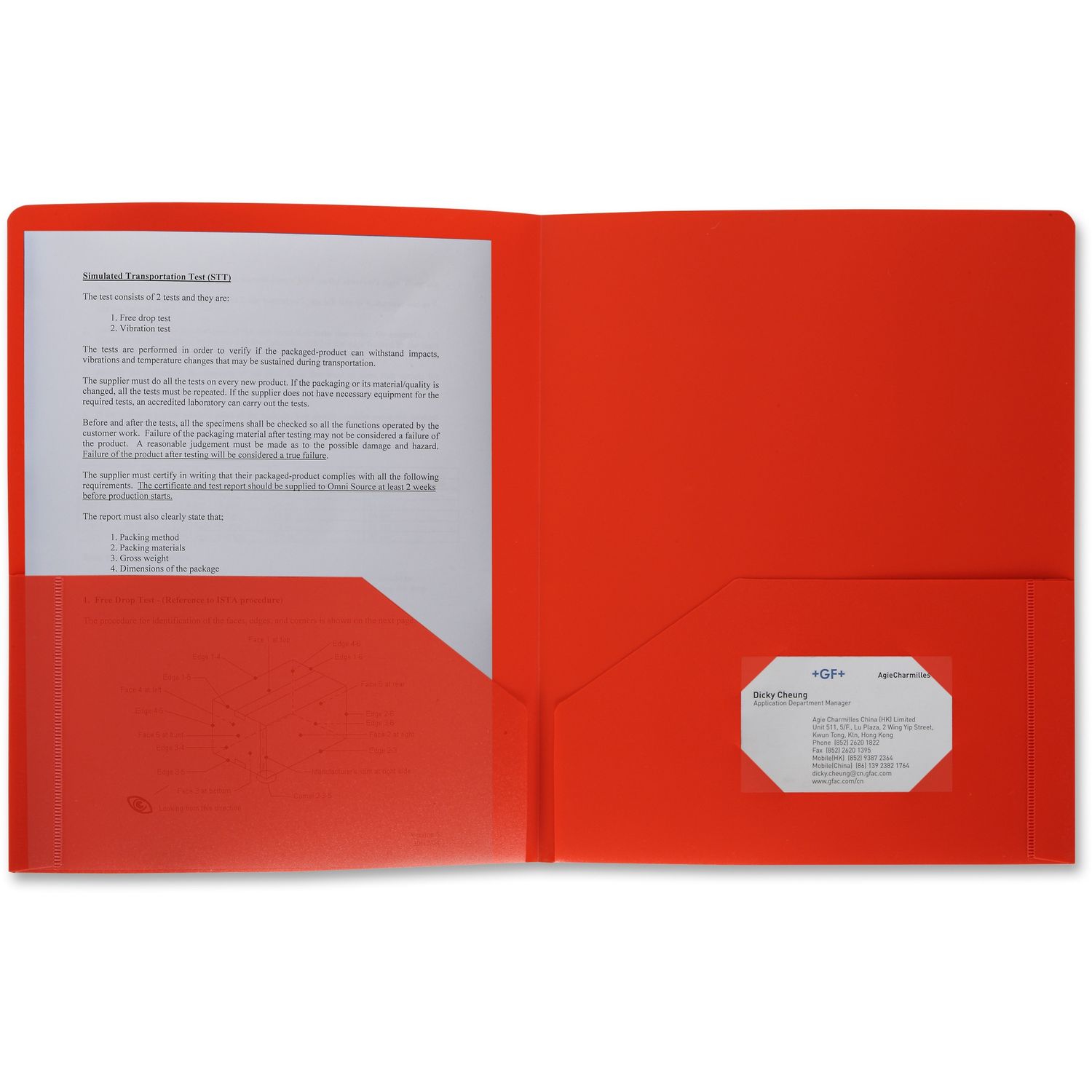 Letter Portfolio 8 1/2" x 11", 30 Sheet Capacity, 2 Pocket(s), Poly, Red, 1 Each