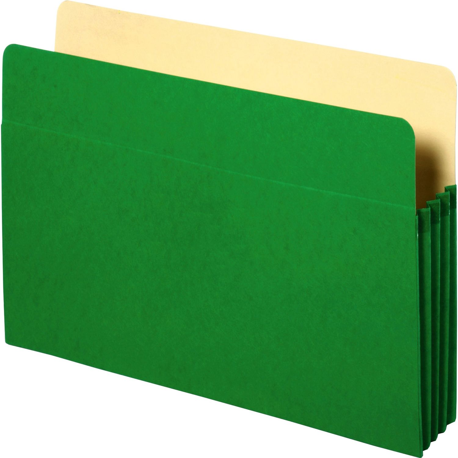 Letter Recycled File Pocket 8 1/2" x 11", 3 1/2" Expansion, Green, 10% Recycled, 1 Each