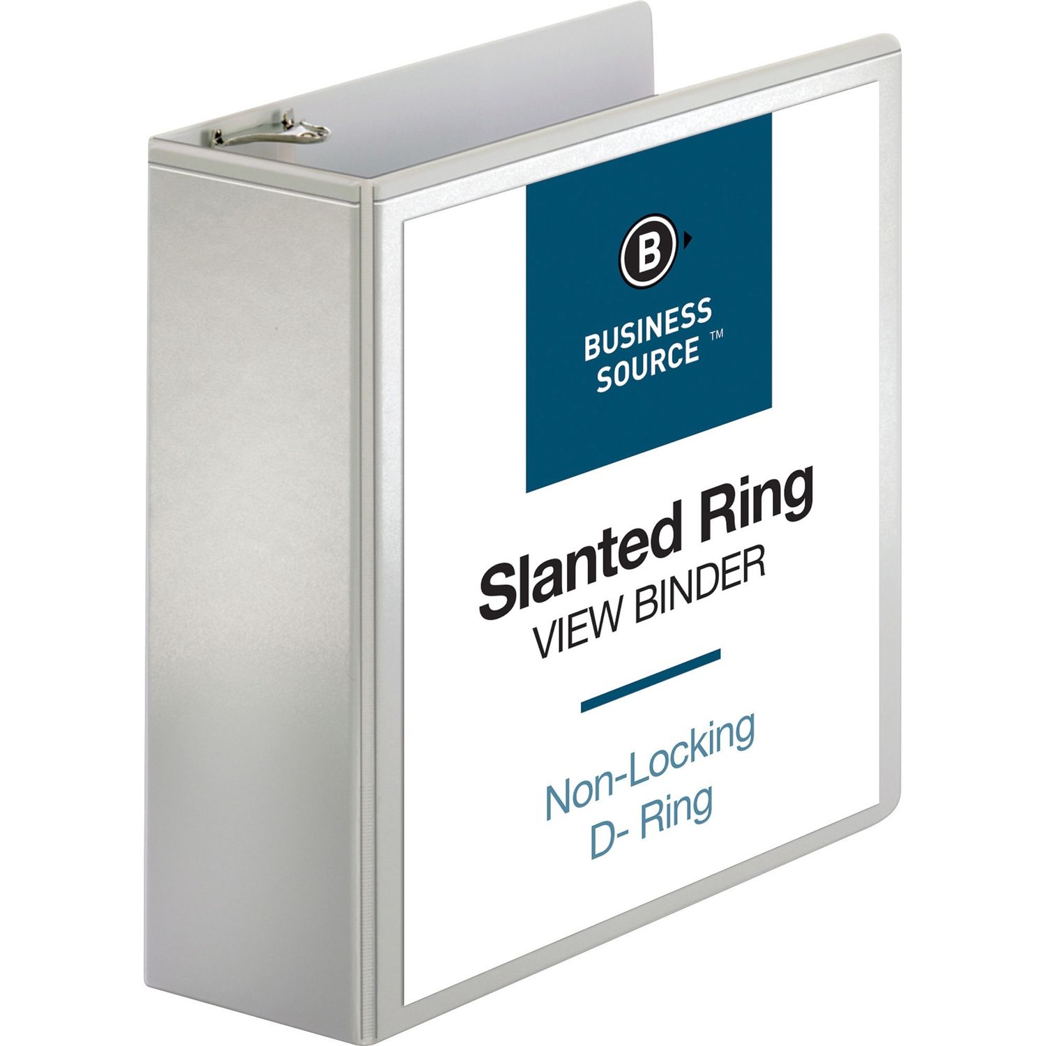 Basic D-Ring White View Binders 4" Binder Capacity, Letter, 8 1/2" x 11" Sheet Size, D-Ring Fastener(s), Polypropylene, White, 1.75 lb, Clear Overlay, 1 Each