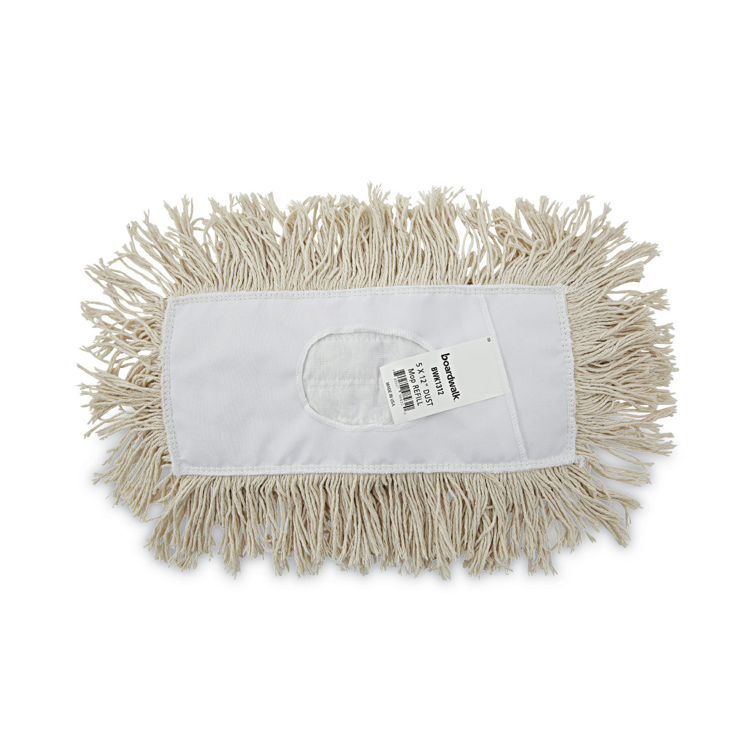 Mop Head Dust, Cotton, 12 x 5, White