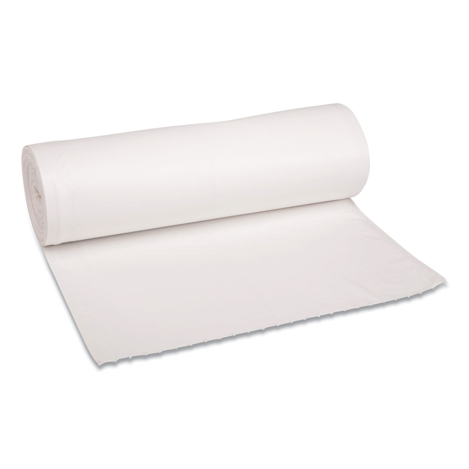 Low-Density Waste Can Liners 60 gal, 0.6 mil, 38" x 58", White, 25 Bags/Roll, 4 Rolls/Carton