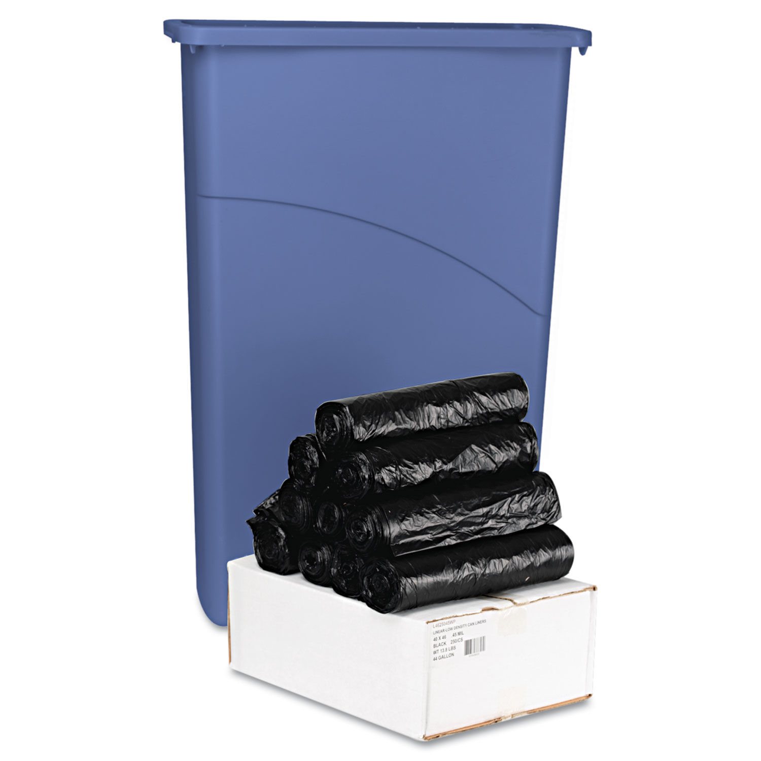 LOW-DENSITY CAN LINERS 40 X 46, .45MIL, BLACK, 25/ROLL, 10/CARTON