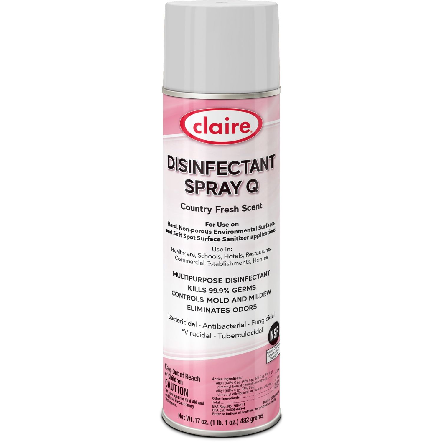 Multipurpose Disinfectant Spray Ready-To-Use Spray, 17 fl oz (0.5 quart), Country Fresh Scent, 12 / Carton, Pink